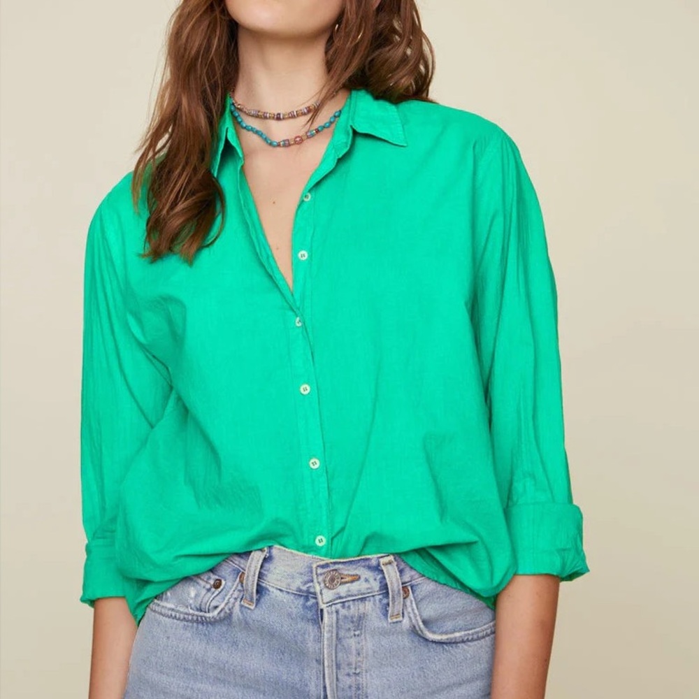 Xirena green cotton button down Beau shirt - Medium